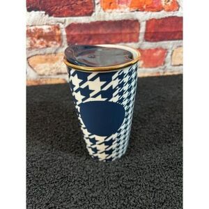 Starbucks Houndstooth Ceramic Tumbler 12 Fl Oz With Lid